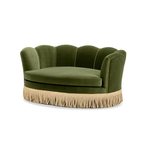 Clara 34.5" Scalloped Pet Sofa Bed - Medium, Olive