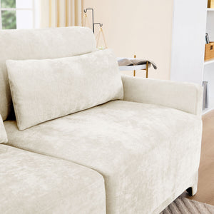 Stylish Sofa With Ottoman And Lumbar Pillows, Ergonomic Design