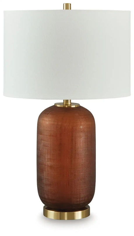 Farberman - Glass Table Lamp - Amber - Best Buy Furniture