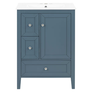 Modern Bathroom Vanity With Sink, Soft Close Drawers & Door, Storage Rack