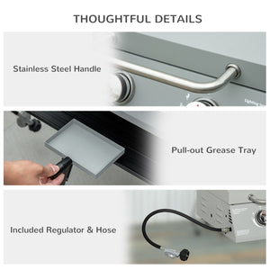 Outsunny 2 Burner Propane Gas Grill Outdoor Portable Tabletop BBQ
