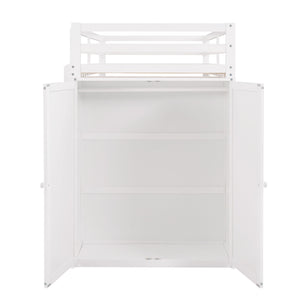 Loft Bed With Drawers, Desk, And Wardrobe