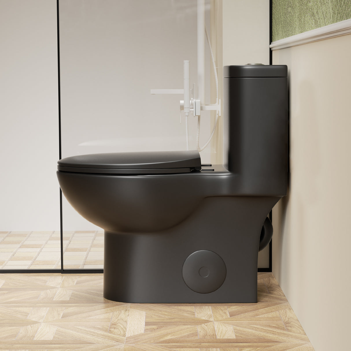 1.1/1.6 GPF Tornado Flush One-Piece Toilet with Comfort Chair Seat ADA Height 17"