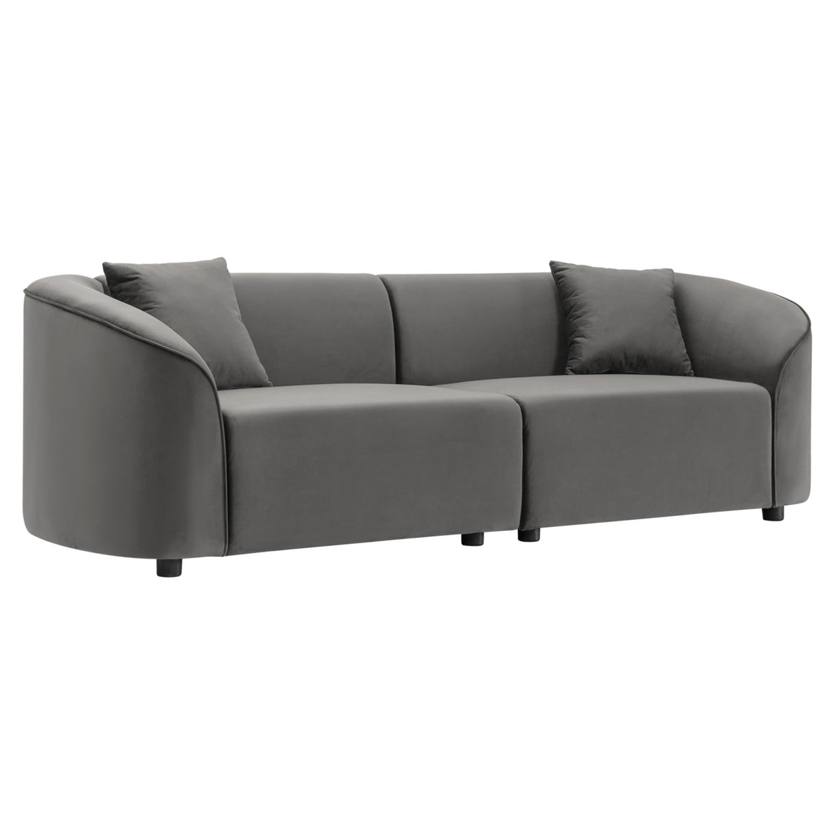 87" Curved Contemporary Sofa in Gray