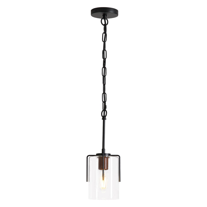 Adjustable Pendant Lighting with Clear Glass Shade - Black or Gold