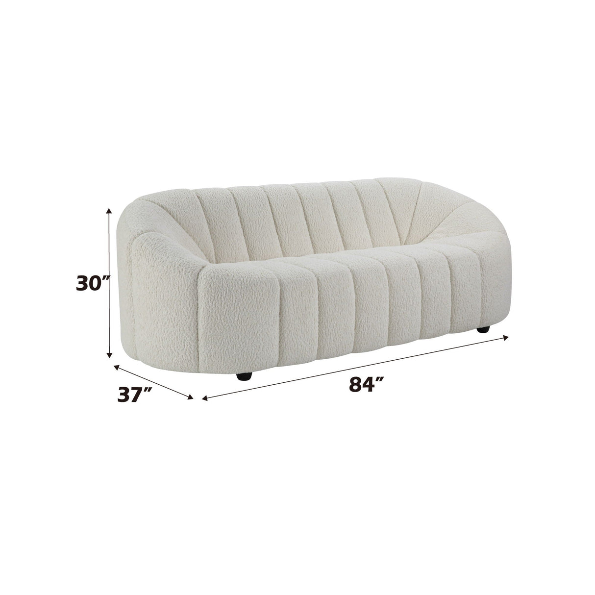 Osmash - Teddy Sherpa Sofa - White - Best Buy Furniture