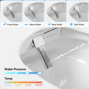 Elongated Smart Toilet with Bidet and Heated Seat
