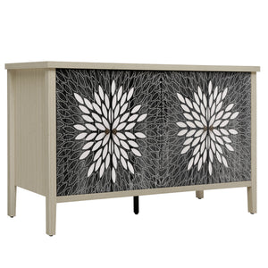 Modern Storage Cabinet With 4 Doors & Adjustable Shelves