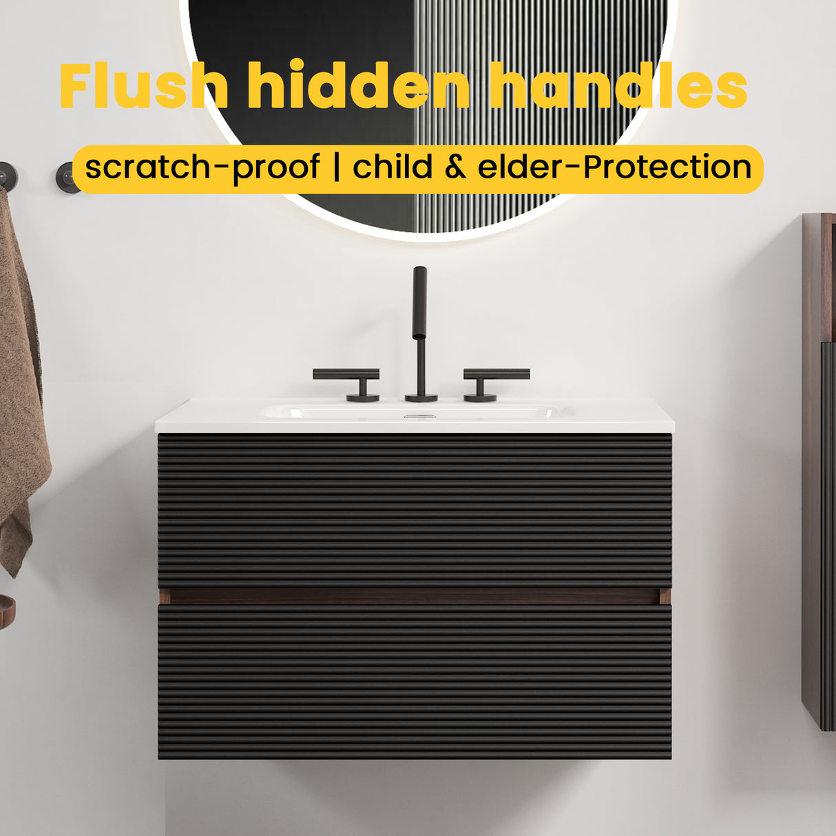Gloria 30" Wall Mounted Soft Bathroom Vanity