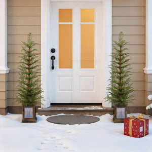 4Ft Pre-Lit Artificial Christmas Tree 2-Piece Set - Green