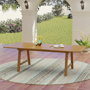 Extendable Acacia Wood Outdoor Dining Table