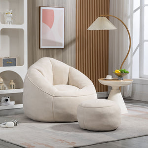 Bedding Bean Bag Sofa Chair High Pressure Foam With Footrest