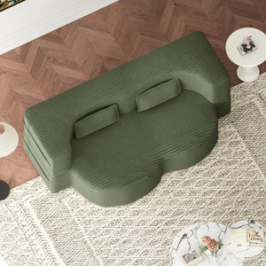 Convertible Foam-Filled Sleeper Sofa Bed With 2 Pillows