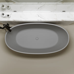 67" Freestanding Bathtub with Pop-up Drain