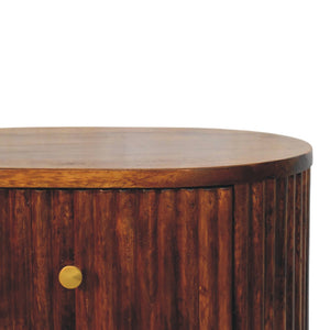 Solid Wood Curved Fluted Bedside Chest