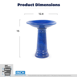 Ceramic Pedestal Bird Bath for Outdoor Garden
