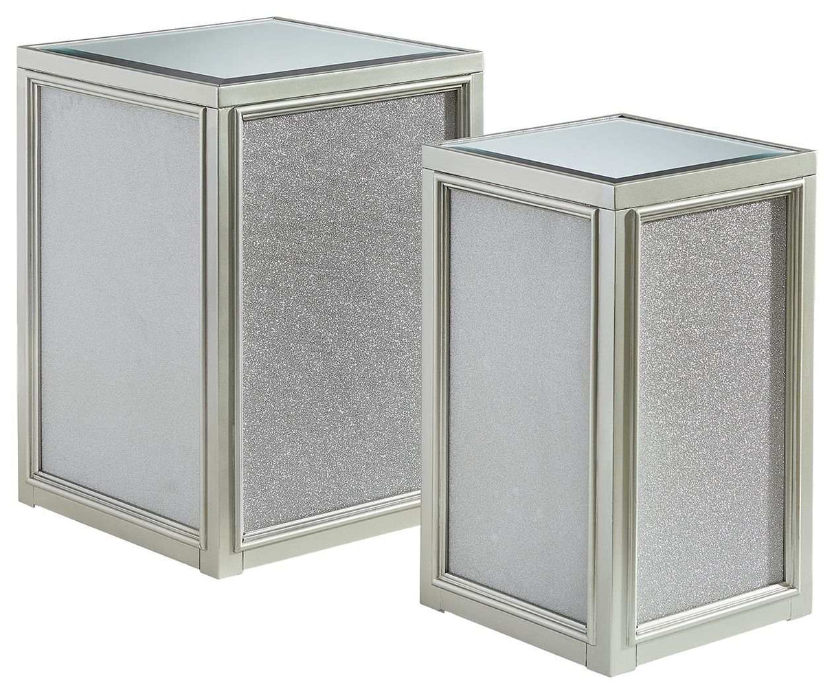 Traleena - Nesting End Tables (Set of 2) - Silver Finish - Best Buy Furniture