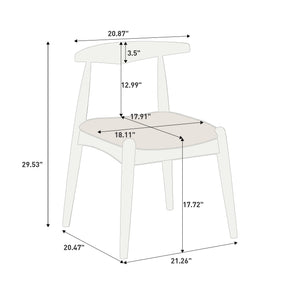 Set of 2 Rubberwood Dining Chairs