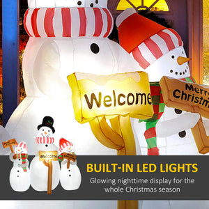 6.1' Inflatable Outdoor Christmas Display - Three Snowmen