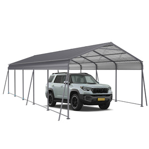 Metal Carport 13 × 26.5 FT with Galvanized Steel Roof