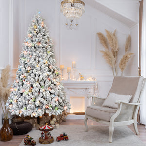 4Ft Flocked Christmas Tree with 150 Colorful UL Lights