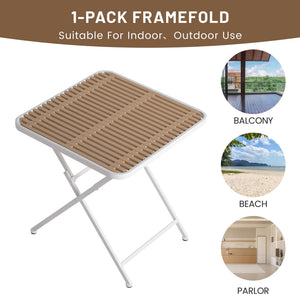 4 Piece Set Of Modern Color Block Designed Single Chairs With Folding Square Table