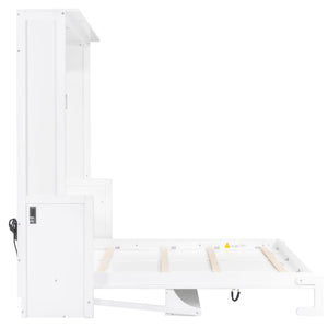 Murphy Bed With Desk, LED Lights & USB Charging Station