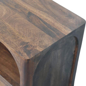 Solid Wood Arc-Line Bedside Table