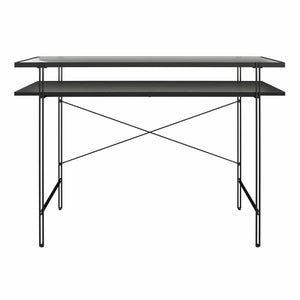 Vance Computer Desk With Fluted Glass Desktop - Black