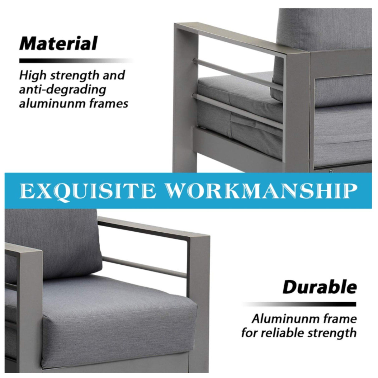 Outdoor Patio Set, All-Weather & Thick Cushions
