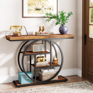 Console Table With 4-Tier Design For Living Hallway