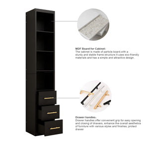 85.04" Tall Storage Cabinet with Drawer and Shelves