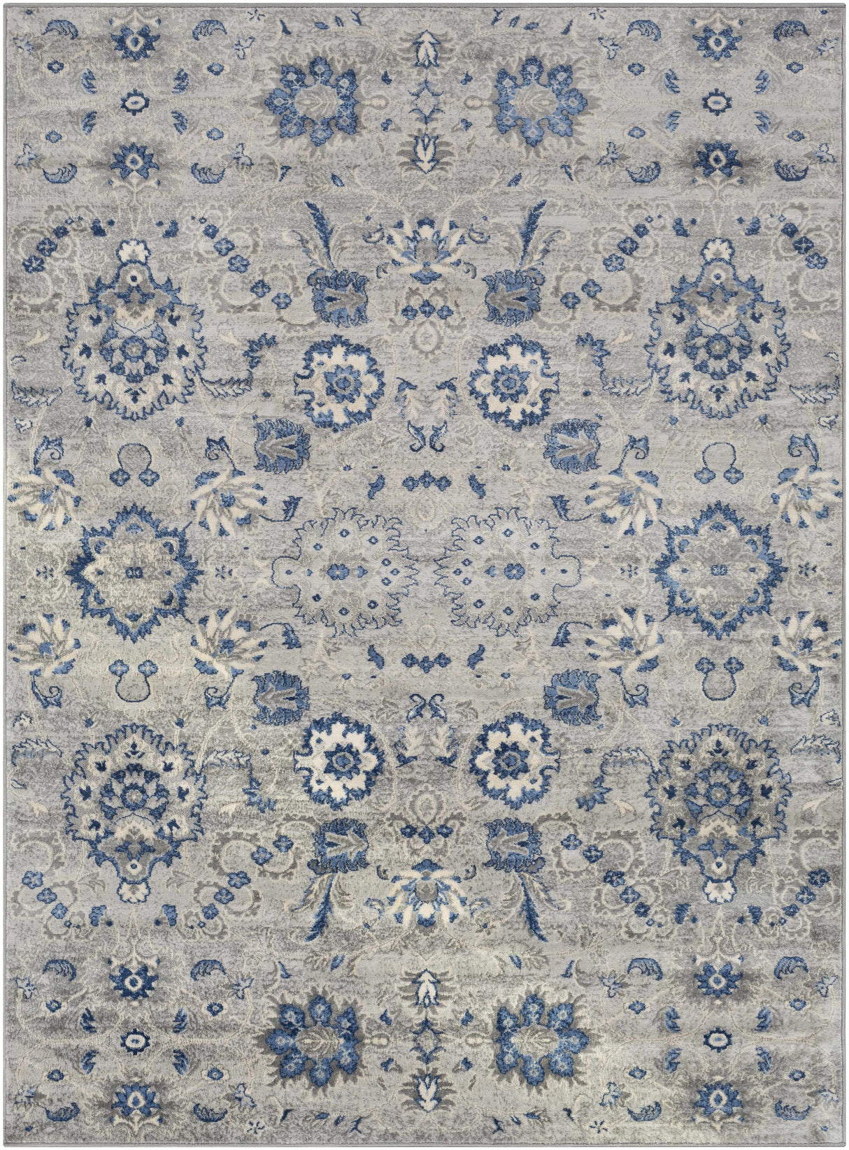 Adairsville Blue Floral Area Carpet - Clearance