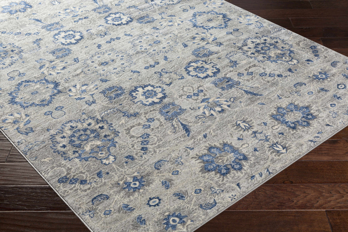 Adairsville Blue Floral Area Carpet - Clearance