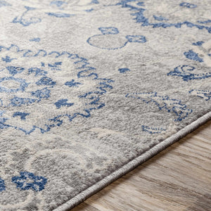 Adairsville Blue Floral Area Carpet - Clearance