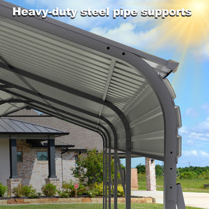 Metal Carport 13 × 26.5 FT with Galvanized Steel Roof