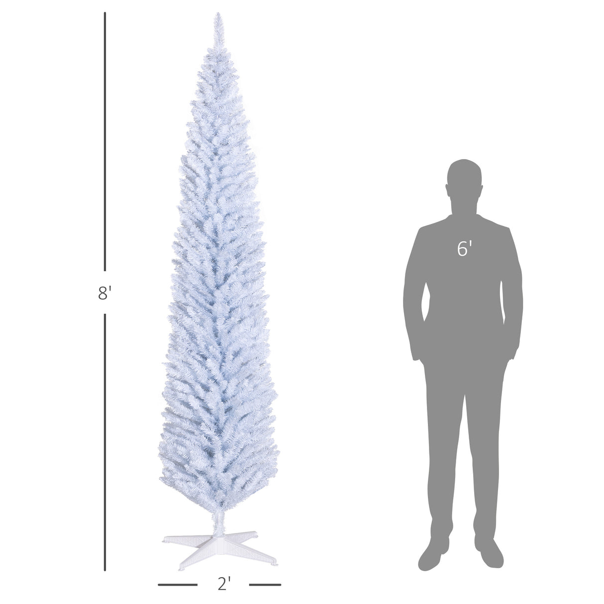8ft Pencil Artificial Christmas Tree