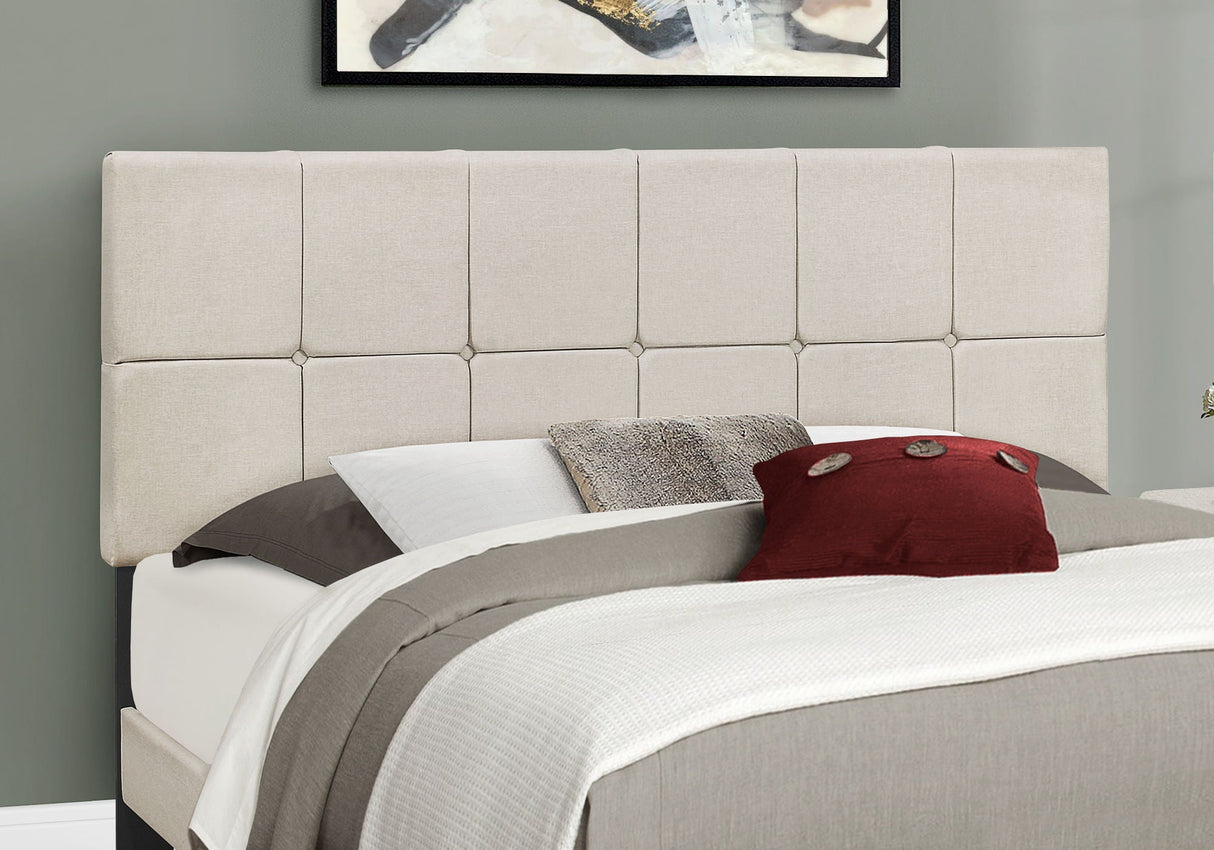 Queen Size Bed, Upholstered, Transitional - Beige - Best Buy Furniture