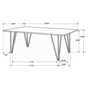 Neve - Sheesham Live Edge Dining Table - Gray