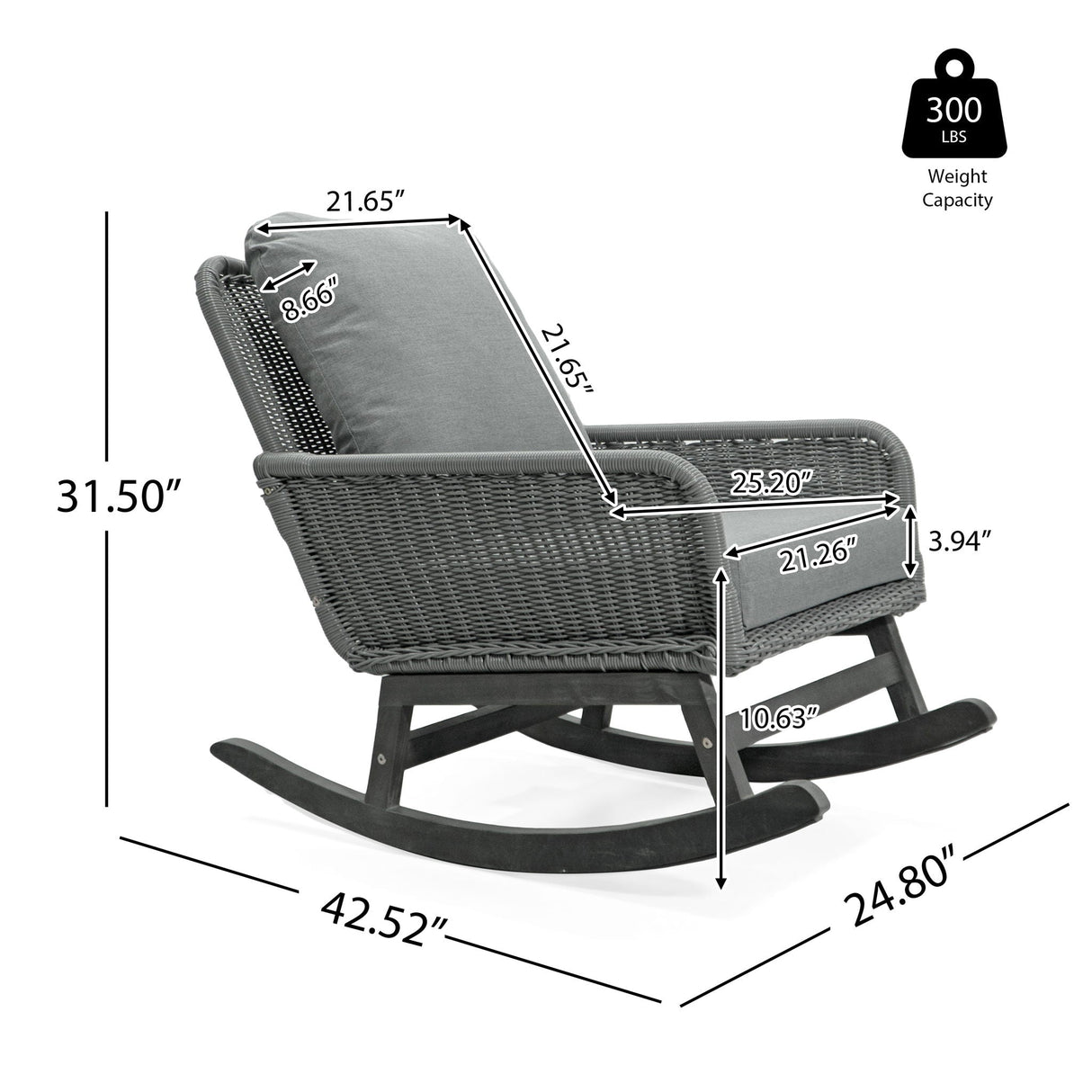 Contemporary Minimalist Wicker Rocking Chair With Soft Polyester Cushions - Best Buy Furniture