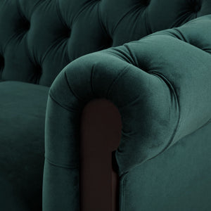 Chesterfield Loveseat Sofa, 2 Person Rolled Arm Upholstered Couch