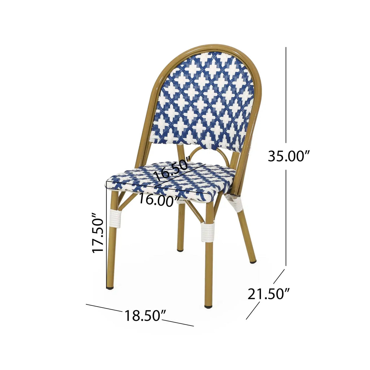 Chic French Bistro Chair With Durable Rattan And Aluminum Frame - Best Buy Furniture