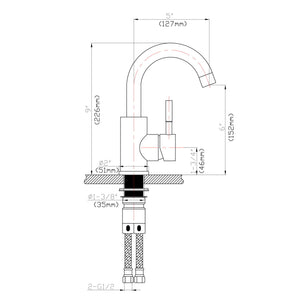Modern Bathroom Faucet Single Hole Single Handle