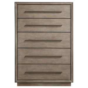 Prescott - 5 Drawer Bedroom Chest With Mitered Trim - Taupe