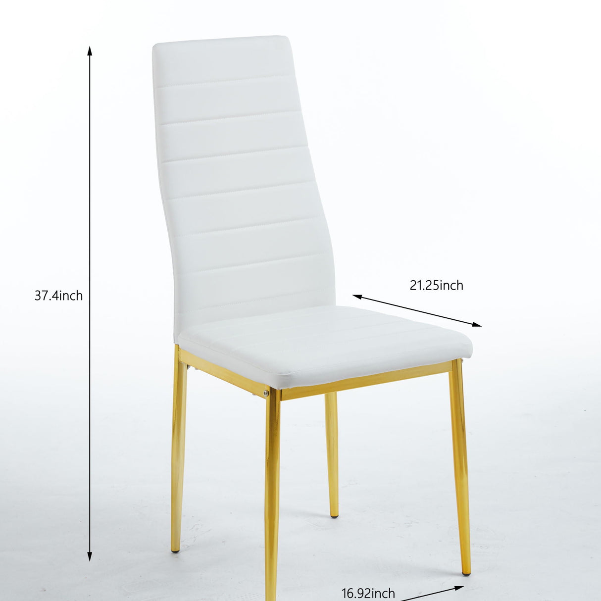 Dining Chair Set of 4 - Gold / White