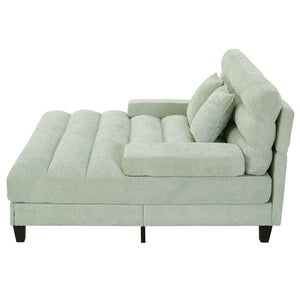 Chaise Bed Lounge Sofa Chair With Adjustable Backrest And LED Light Strip