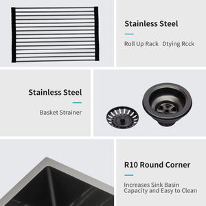 Modern Double Bowl Undermount Kitchen Sink 50 / 50 Design Stainless Steel