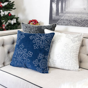 Blue Velvet Holiday Throw Pillow 20x20