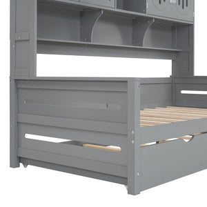Daybed With All-In-One Cabinet And Shelf