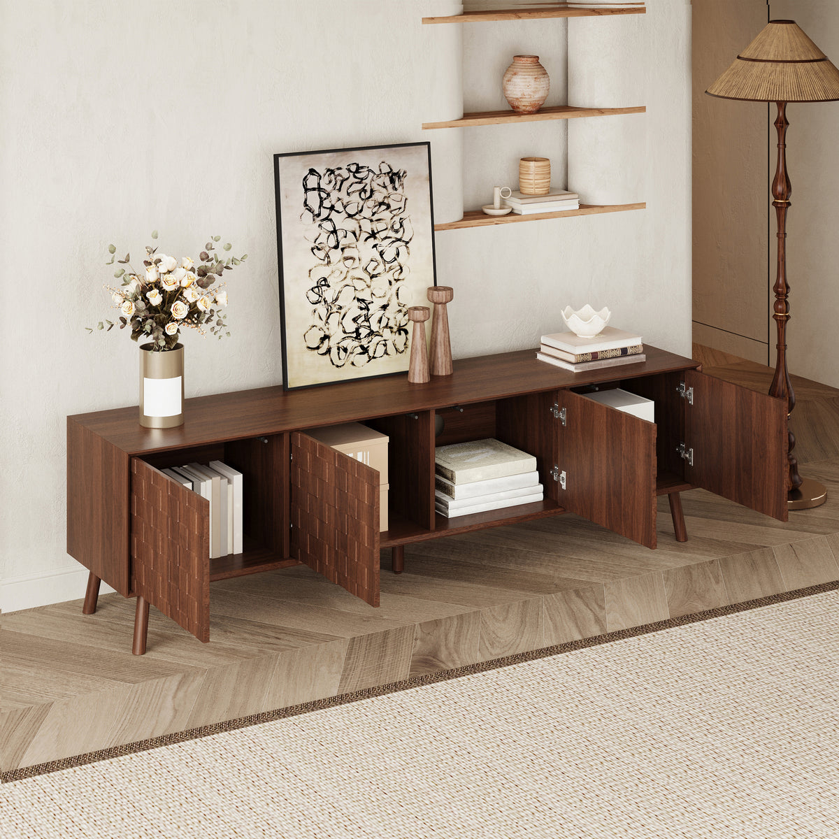 70 Inch Modern TV Stand for TVs up to 80 inches